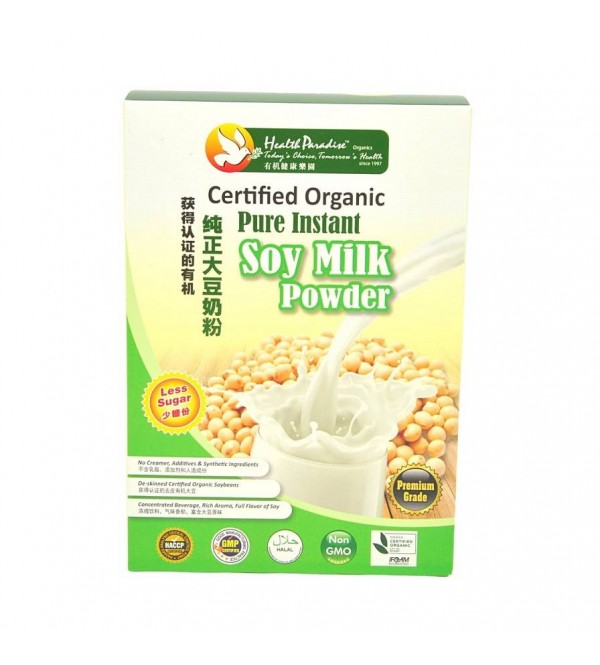 Health Paradise Certified Organic Pure Instant Soy Milk Powder (Less Sugar) 500g