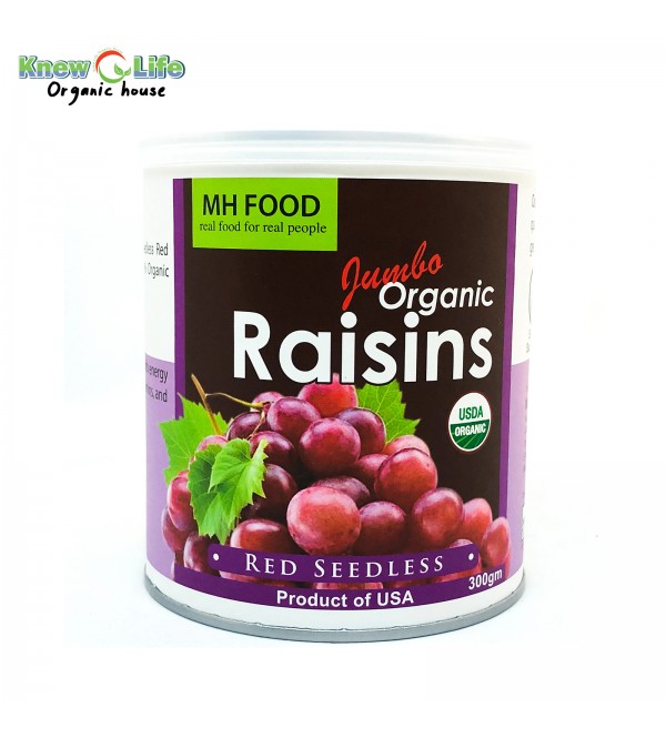 MH Food Organic Jumbo Raisins (Red Seedless) 300g