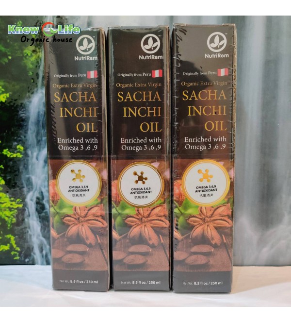 NutriRem Organic Extra Virgin Sacha Inchi Oil 250ml x 3