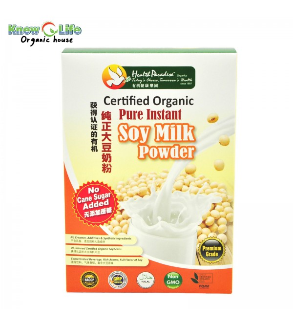 Health Paradise Certified Organic Pure Instant Soy Milk Powder (No Cane Sugar) 500g