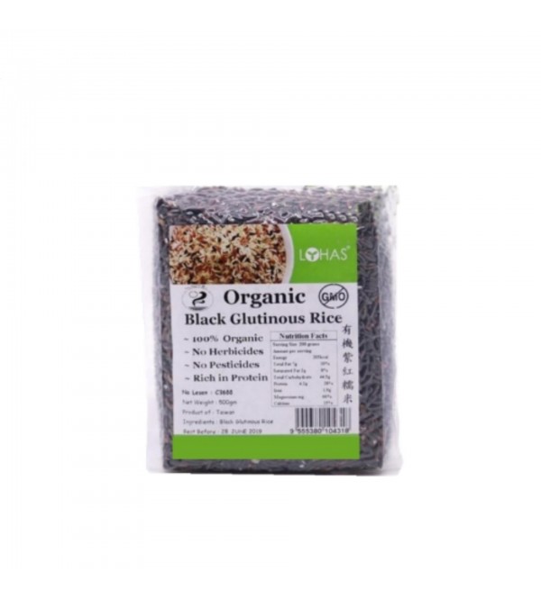 Lohas Organic Black Glutinous Rice 500g