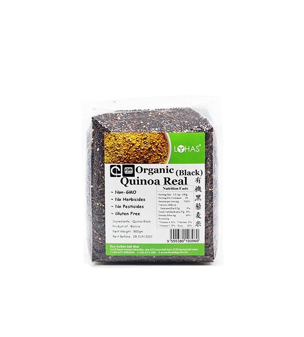 Lohas Organic Black Quinoa Real 500g