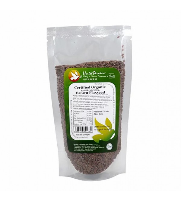 Health Paradise Certified Organic Brown Flaxseed 250g