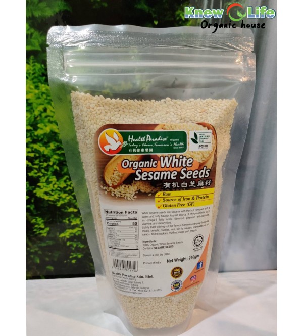 Health Paradise Organic White Sesame Seeds 250g