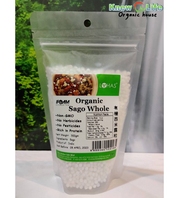 Lohas Organic Sago Whole 300g